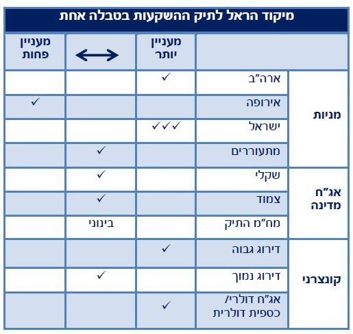 מיקוד הראל לתיק השקעות