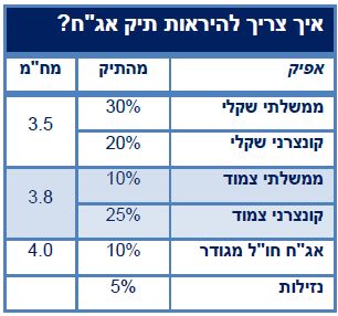 טבלה המציגה איך צריך להראות תיק אג"ח